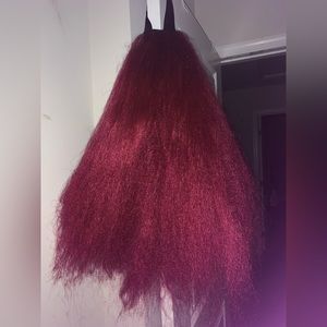 Synthetic Burgundy Headband Wig
